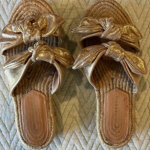 Gold espadrilles